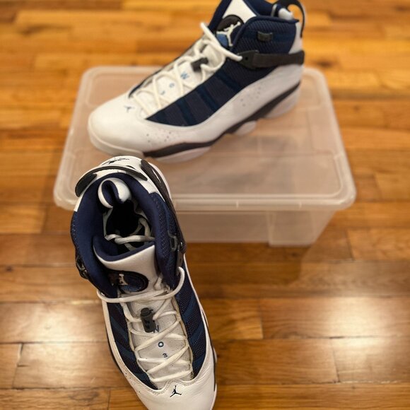 2008 Nike Air Jordan 6 Rings White/Blue/Gray, Size 13 US - Picture 2 of 5